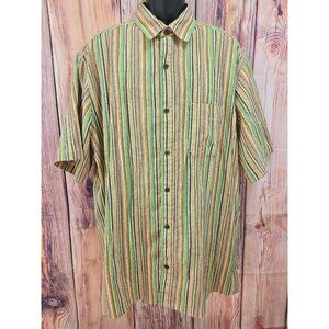 Territory Ahead Mens Striped Short Sleeve Shirt Size XLT Cotton